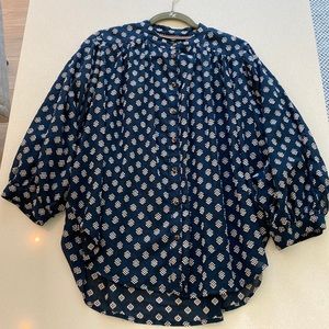 Anthropologie dolman sleeved blouse with mandarine collar - Size M